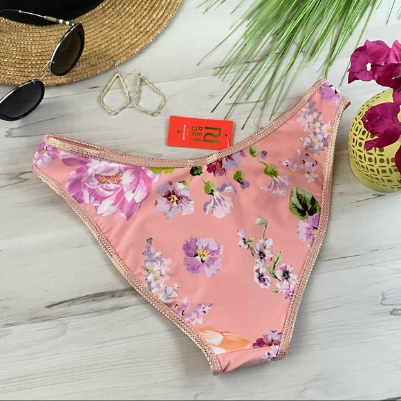 River Island Pink Floral Bikini Bottom - Picture 6 of 12
